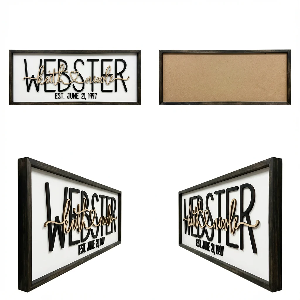 The Multilayer Framed Family Name Sign - Image 6